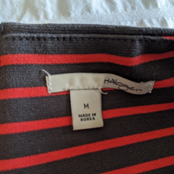 Halogen Striped Shirt w/Leather Shoulders - Picture 3 of 5